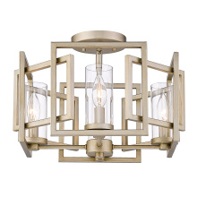 Golden 6068-FM WG - Golden Lighting Marco 4-light Flush Mount in White Gold